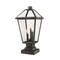 Z-Lite Talbot 3 Light Outdoor Pier Mounted Fixture, Black & Clear Beveled 579PHBS-SQPM-BK - alternate 1